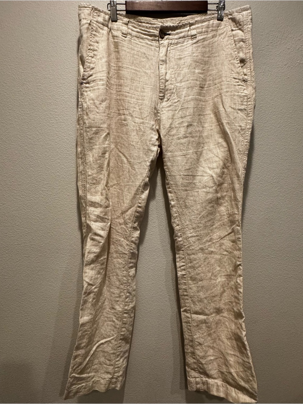 Cubavera Men's Cream 100% Linen Chinos
